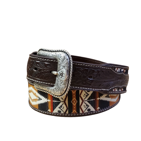 Wide Chocolate Southwest Inlay Men's Belt by Ariat®