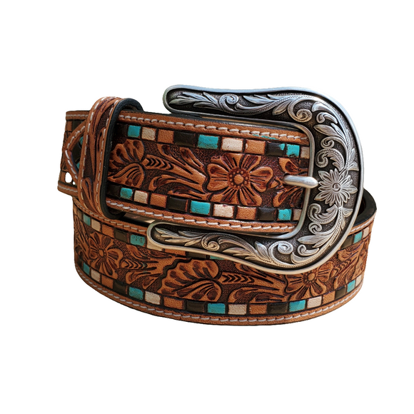 Bordered Floral Women's Belt by Nocona®