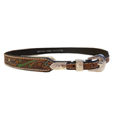 Floral Green & Blue Accented Hat Band by Twister®