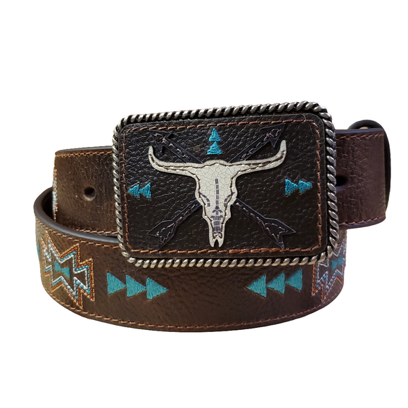 Chocolate Southwest Steerhead Women's Belt by Ariat®