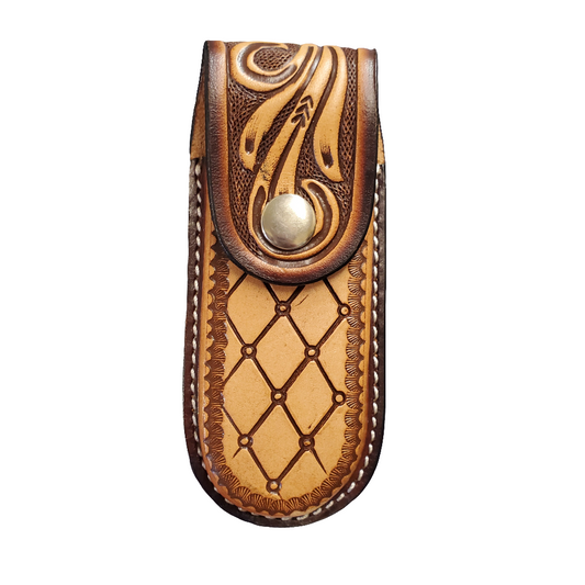 Antique Finish Geo-Floral Tooled Knife Sheath by 3D®