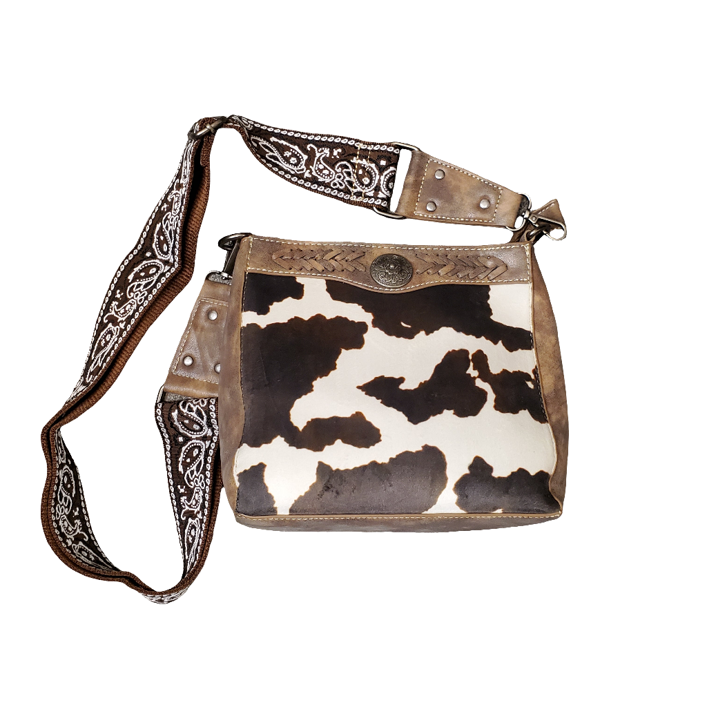 Concho & Cowprint Crossbody Purse by Nocona®