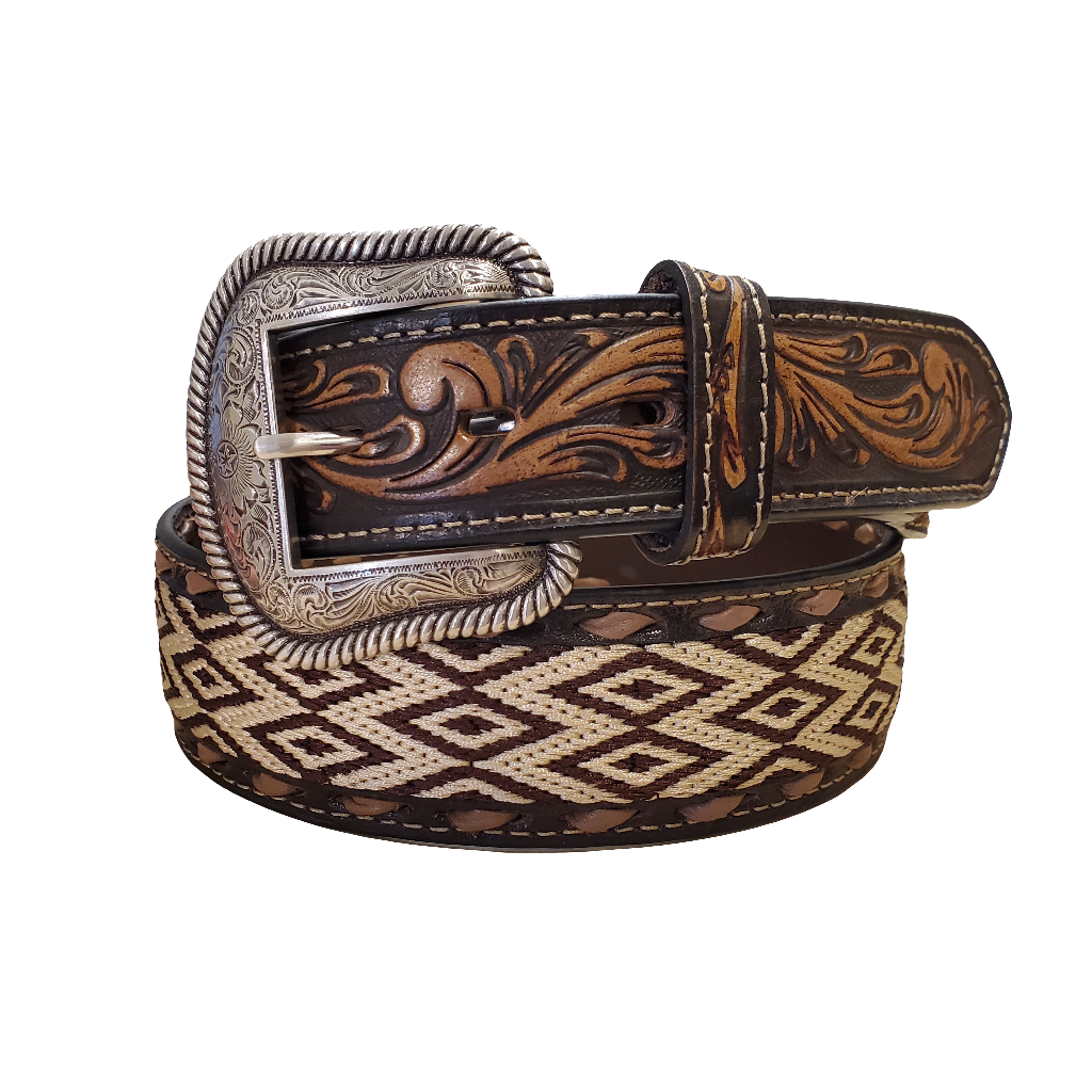 Chocolate Stitch & Border Men's Belt by Ariat®