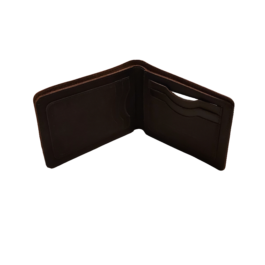 Oil Brown Leather Bi-Fold Men's Wallet