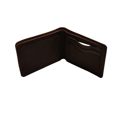 Oil Brown Leather Bi-Fold Men's Wallet