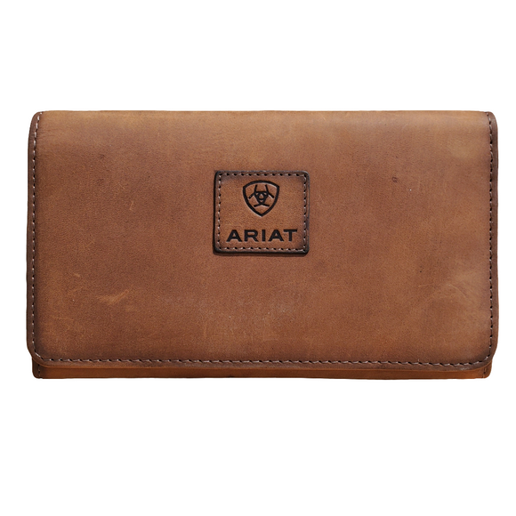 Gwen Brown Leather Tri-Fold Women's Wallet by Ariat®
