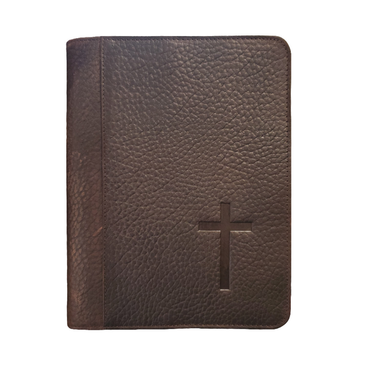 Pebble Top Grain Chocolate Cowboy Bible Cover by Nocona®