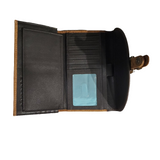 Chocolate & Tan Floral Tri-Fold Women's Wallet by Nocona®