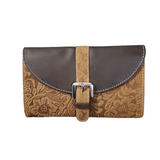 Chocolate & Tan Floral Tri-Fold Women's Wallet by Nocona®