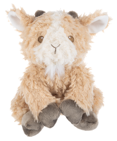 Plush Ganz toy goat on a white background