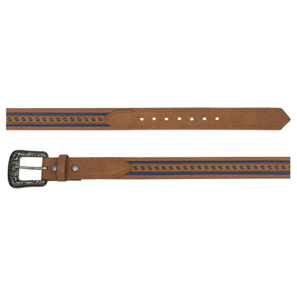 Blue & Brown Center Stitch Boy's Belt by Arena Ace®