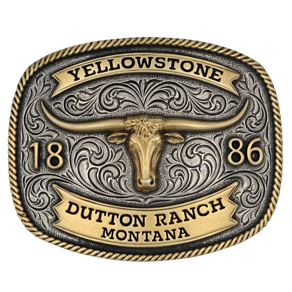Attitude™ Yellowstone® Longhorn 'Dutton Ranch' Buckle by Montana Silversmiths®