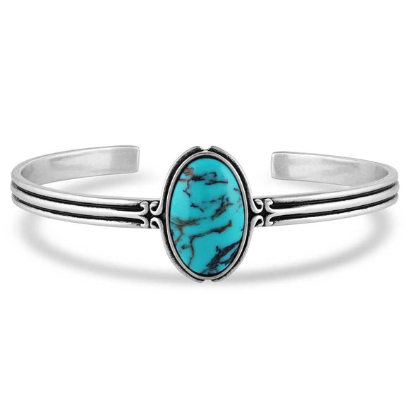 Oval Turquoise Cuff Bracelet by Montana Silversmiths®