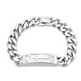 'Devoted Faith' Cross Cuban Link Men's Bracelet by Montana Silversmiths®