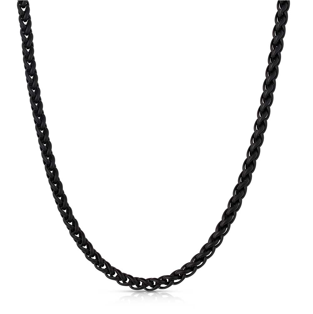 Black Montana Silversmiths chain necklace on a white background