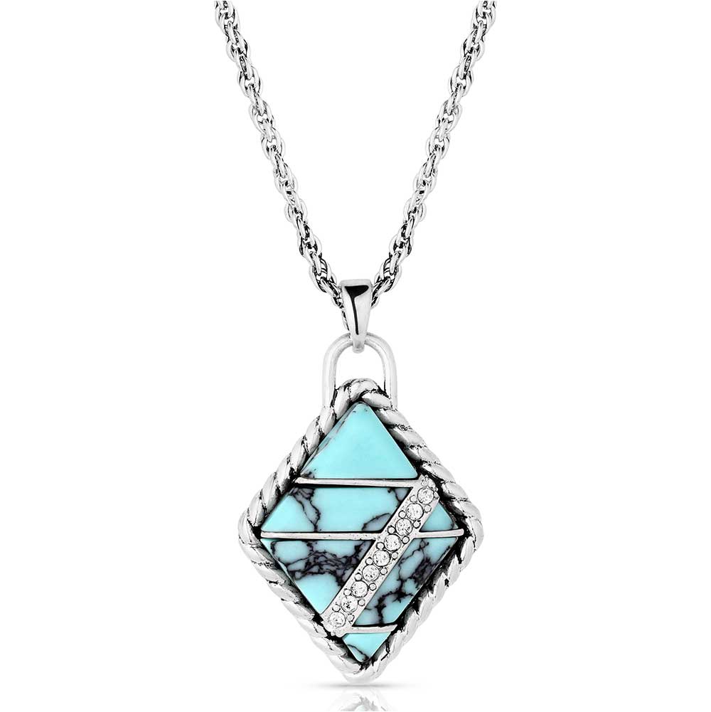 Montana Silversmiths Necklace with a turquoise stone pendant on a white background