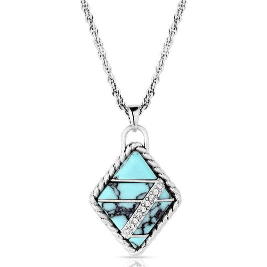 Montana Silversmiths Necklace with a turquoise stone pendant on a white background