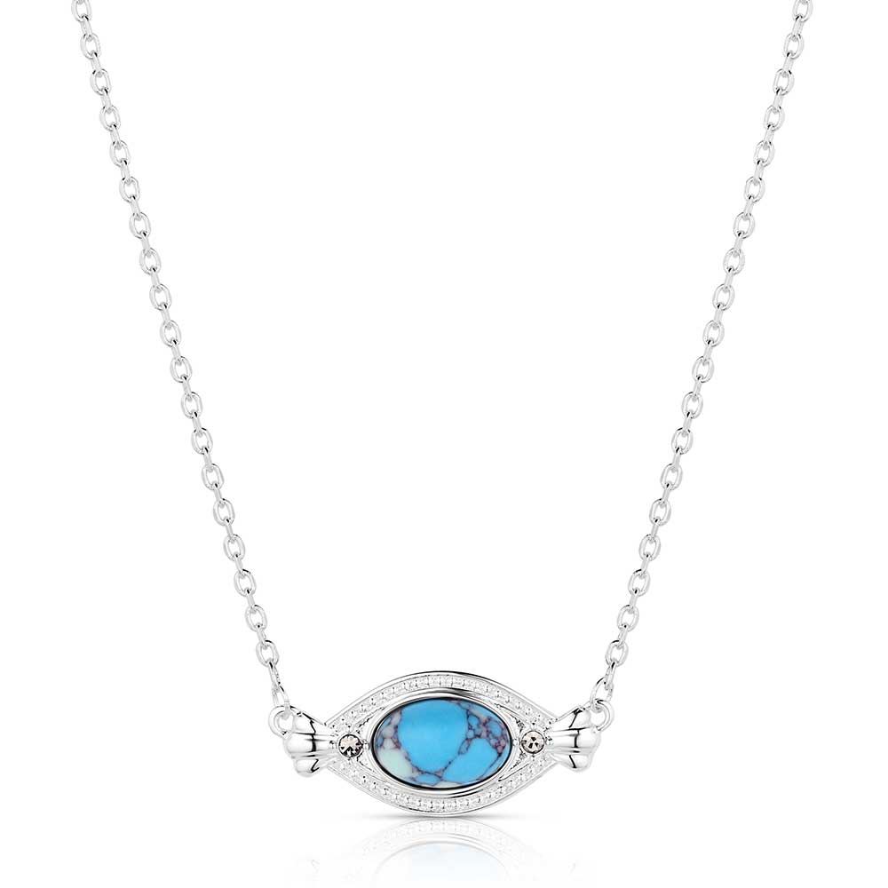 Montana Silversmiths Necklace with a blue gemstone pendant on a white background