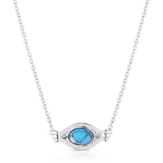 Montana Silversmiths Necklace with a blue gemstone pendant on a white background