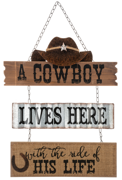 3 Tiered Cowboy Sign by Ganz® – Stone Creek Western Shop