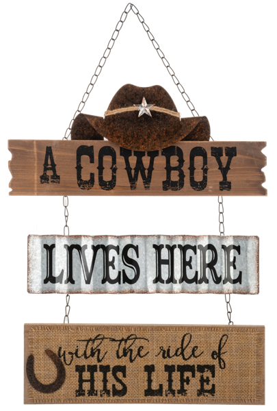 3 Tiered Cowboy Sign by Ganz®