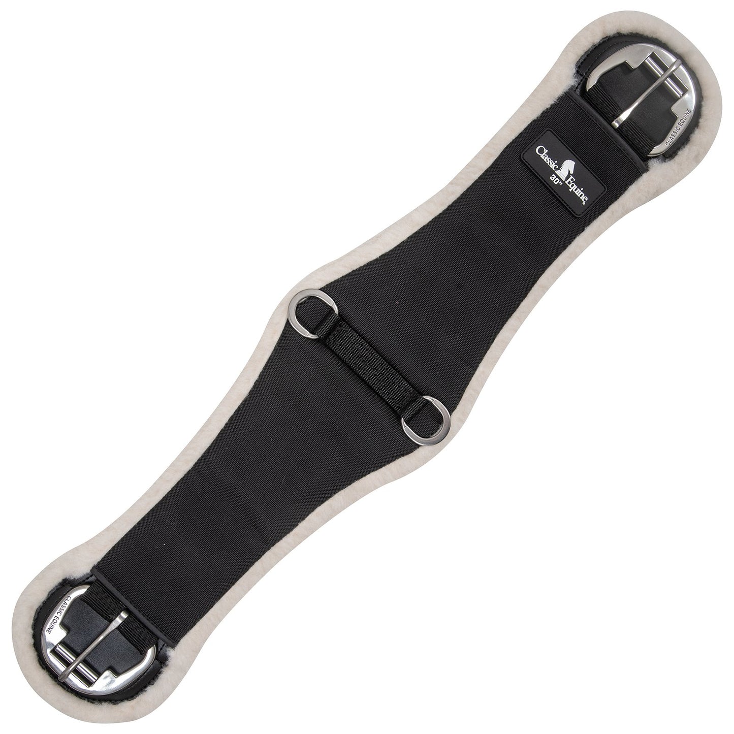 black western cinch with fleece from classic equine with a white background