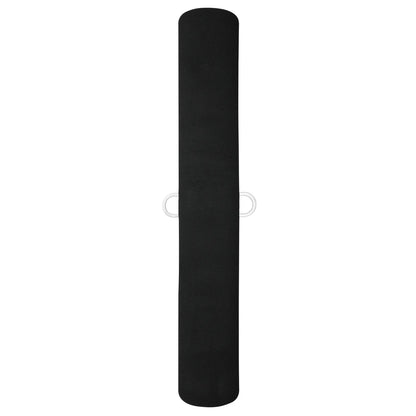 back of a black neoprene lined cinch with buckles on a white background