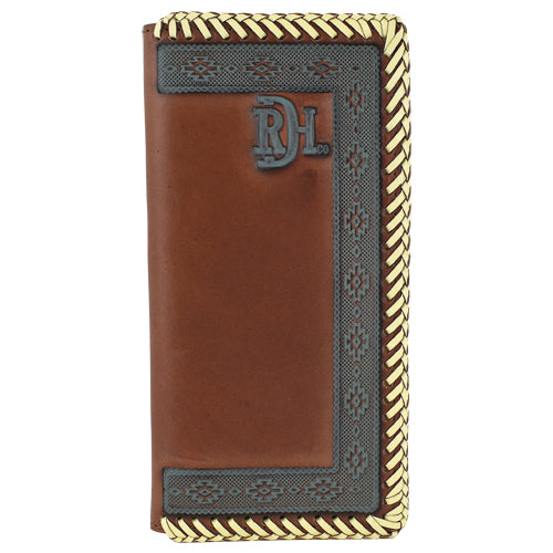 Brown & Blue Laced Edge Men's Rodeo Wallet by Red Dirt Hat Co®