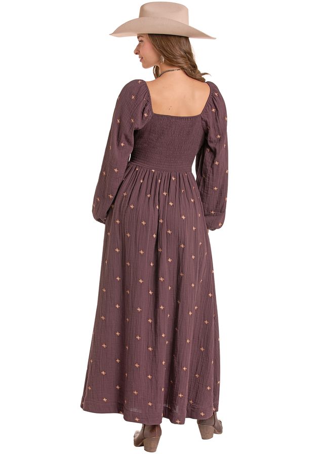 Embroidered Wine Maxi Dress by Rock & Roll Cowgirl®