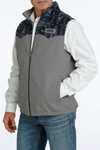 Navy & Grey Wooly Men's Vest by Cinch®