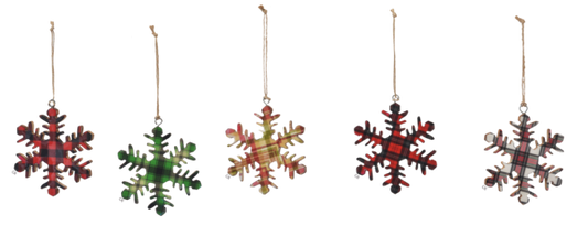 Plaid Snowflake Ornament by Ganz®