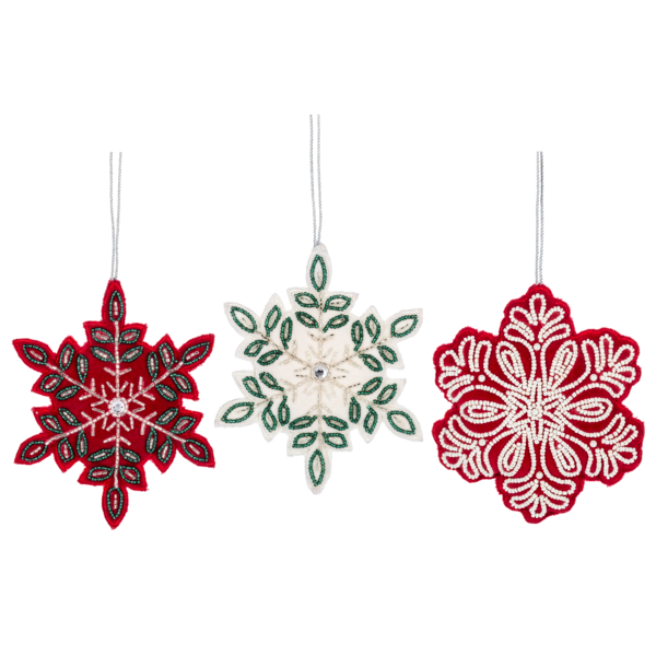 Velvet Ebroidered Snowflake Ornament by Ganz®