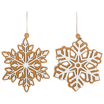 christmas tree decorations by Ganz in the shape of a snowflake