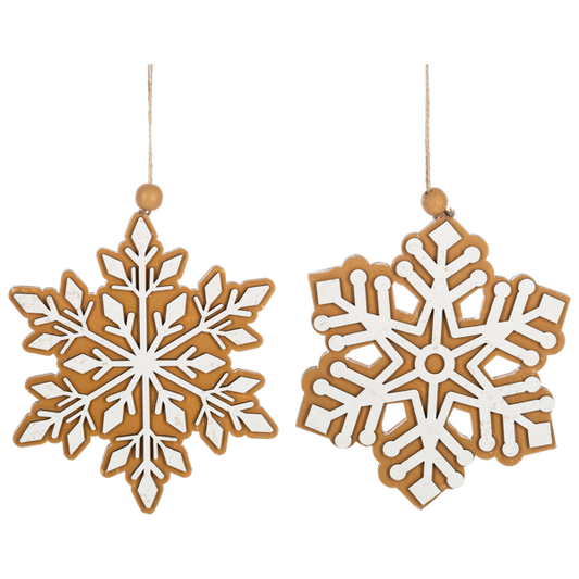 christmas tree decorations by Ganz in the shape of a snowflake