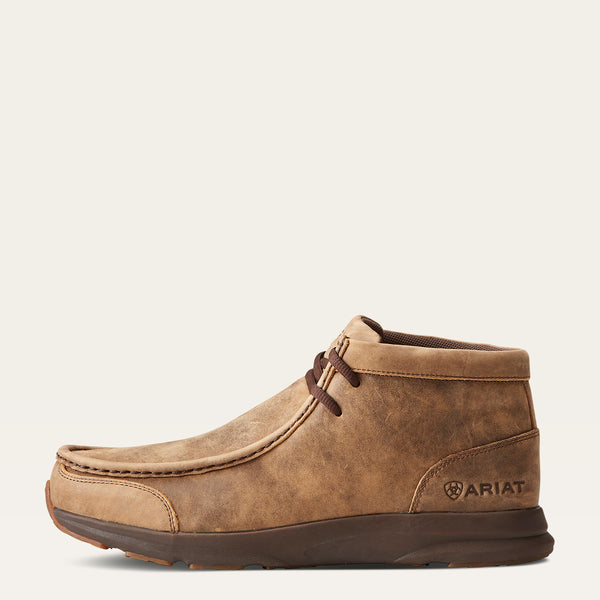brown moccasin style shoe by Ariat on a white background