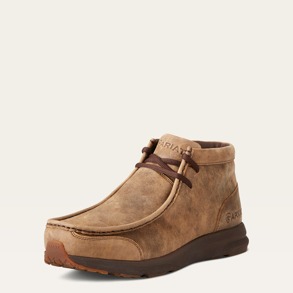 brown moccasin style shoe by Ariat on a white background