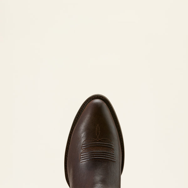 Black leather Arait boot on a beige background