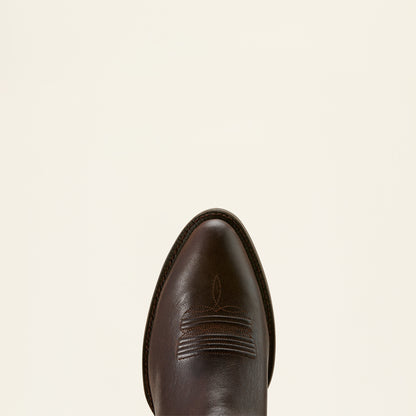 Black leather Arait boot on a beige background