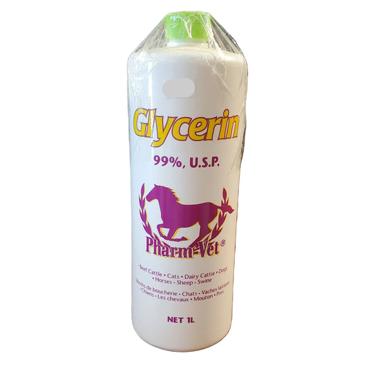a white bottle of glycerin in a 1 litre on a white background