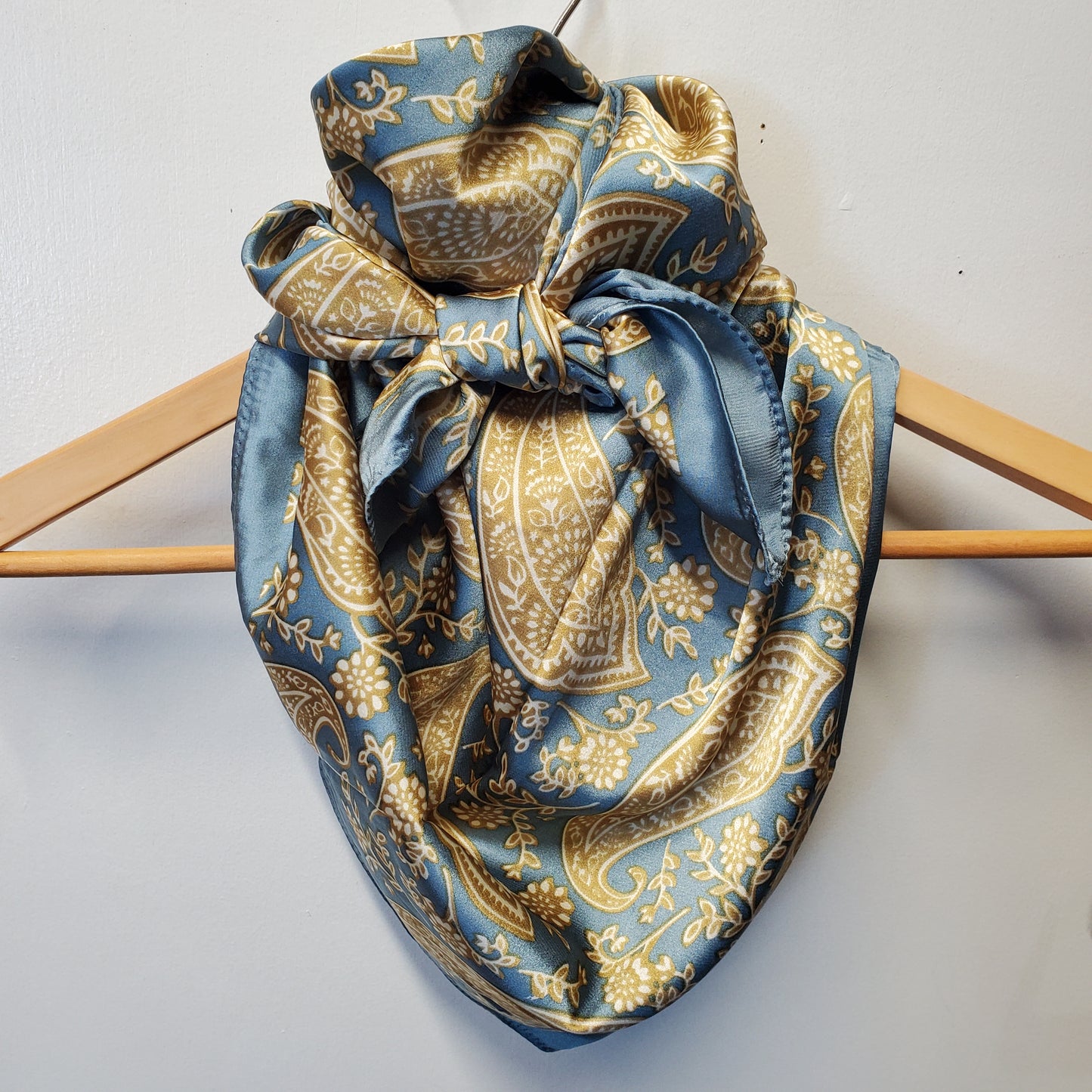 Blue & Gold Bold Paisley Wild Rag by M&F®
