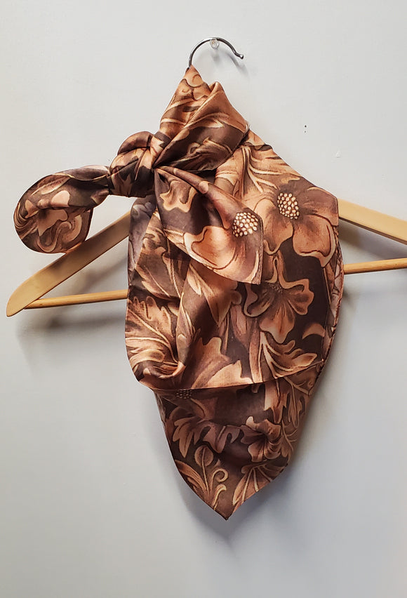 Brown Leather Tool Print Wild Rag by Austin Accents®