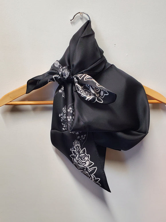Black Classical Rose Wild Rag by Austin Accents®
