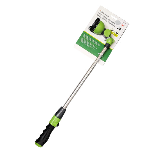 Garden water sprayer with telescopic handle on a white background