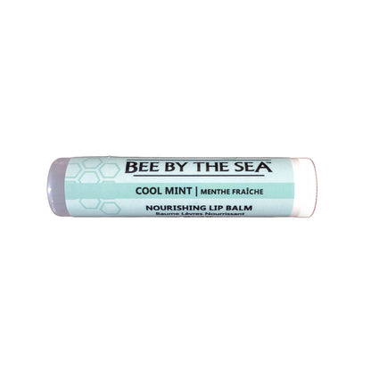 Bee by the Sea Cool Mint lip balm on a white background