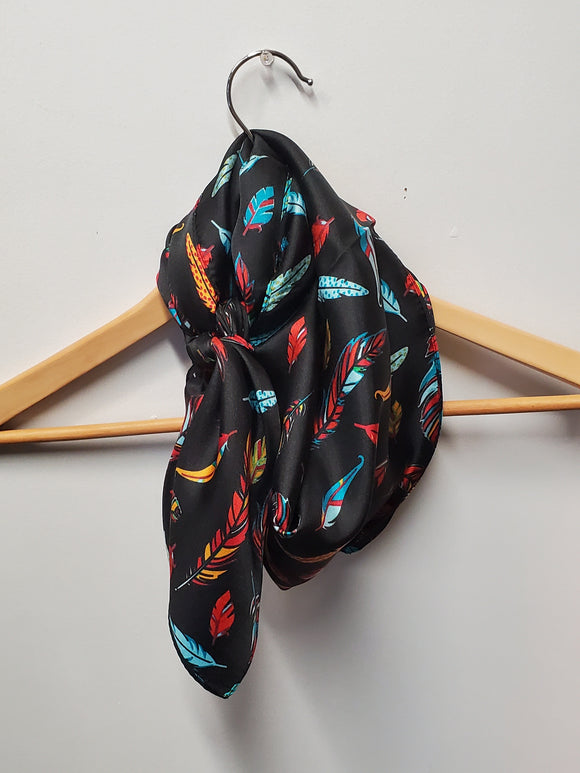 Bright & Black Feather Wild Rag by Austin Accents®