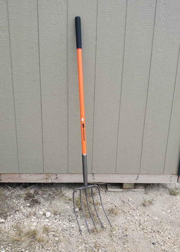 5 Tine Pitchfork Leaning On Wall