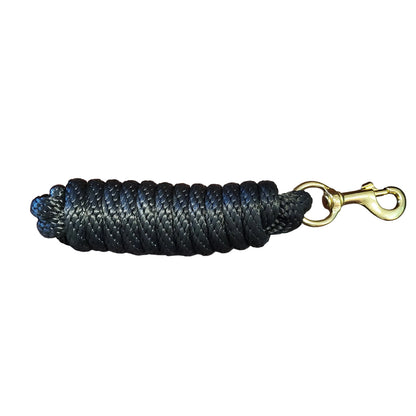 Black braided rope with a gold clasp 