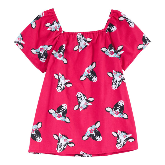 Fuchsia 'Cows' Girl's Shirt by Wrangler®