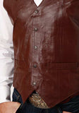 Brown Leather Men's Vest by Roper®