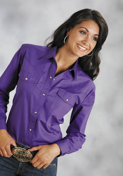Solid Purple Women's Shirt by Roper®
